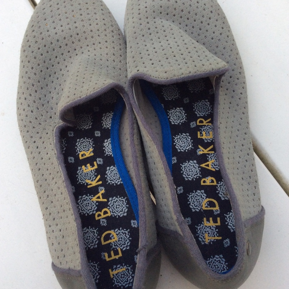 Ted Baker Light Gray Perforated Slip-On Loafers - Picture 4 of 6